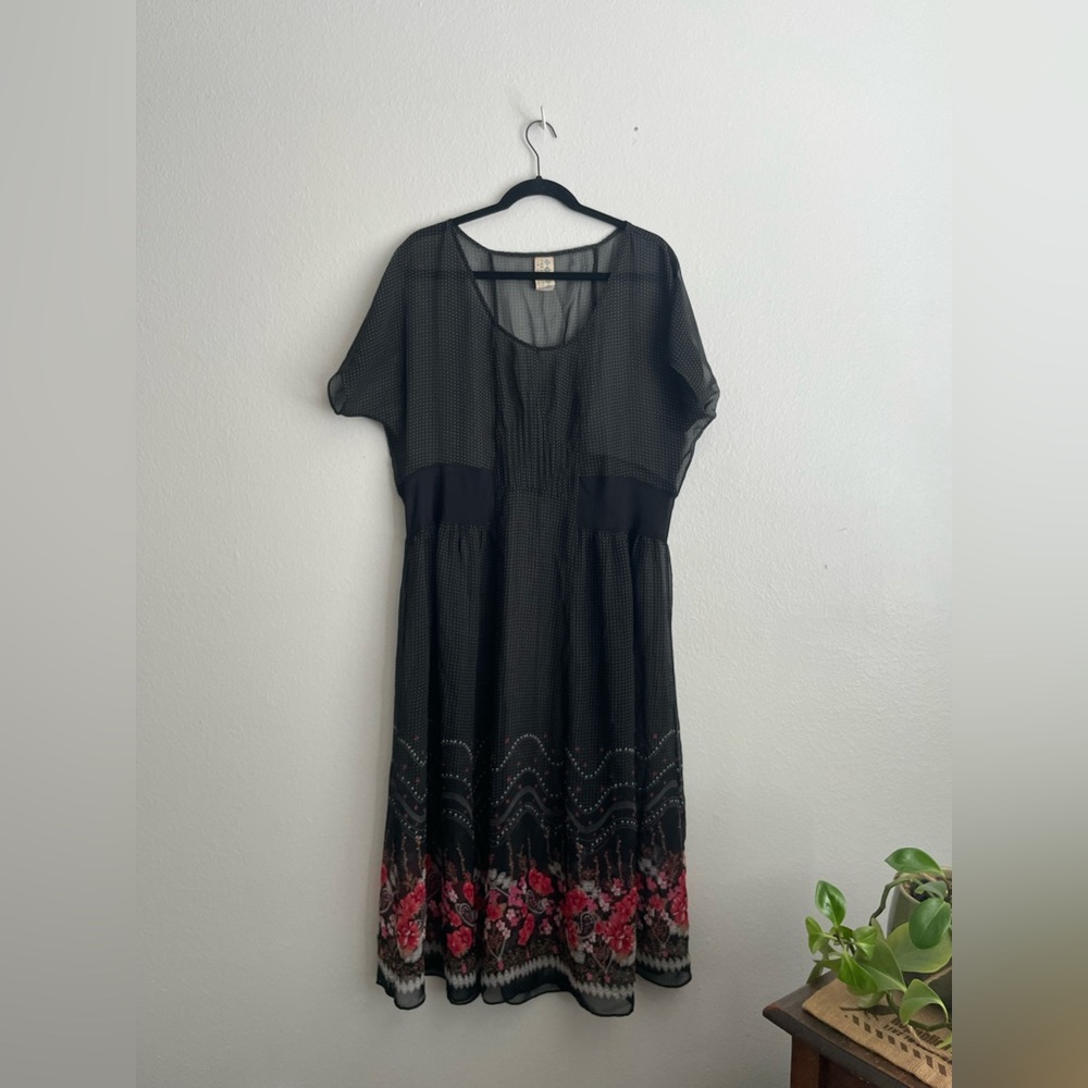 Romantic Free People Sheer Floral Dress